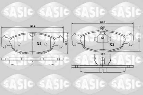 Комплект тормозных колодок DAEWOO LANOS, OPEL ASTRA, OPEL VECTRA, SASIC (6216029)