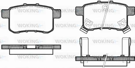 Комплект гальмівних колодок HONDA ACCORD, WOKING (P1232302)