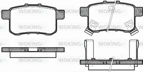 Комплект гальмівних колодок HONDA ACCORD, WOKING (P1232302)