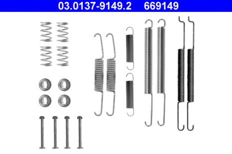 Монтажний к-кт гальмівних колодок SKODA OCTAVIA, SEAT INCA, VW CADDY, ATE (03013791492)