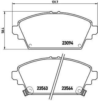 Комплект гальмівних колодок MG EXPRESS, NISSAN PRIMERA, HONDA ACCORD, BREMBO (P28029)