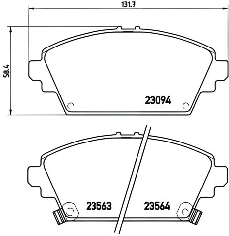 Комплект тормозных колодок для MG EXPRESS, NISSAN PRIMERA, HONDA ACCORD, BREMBO (P28029)