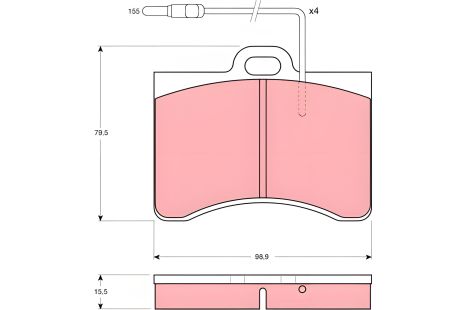 Гальмівні колодки Peugeot 605/Citroën CX/SM, TRW (GDB165) Гальмівні колодки Peugeot 605/Citroën CX/SM, TRW (GDB165)