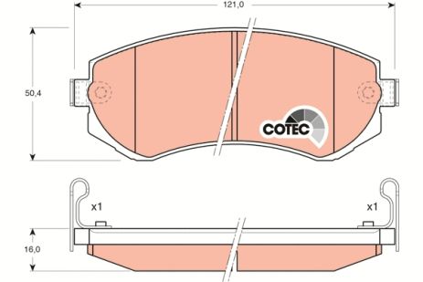 Комплект гальмівних колодок NISSAN PATROL, NISSAN ALMERA, NISSAN SUNNY, TRW (GDB3208)