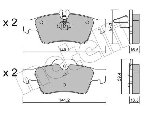 Комплект тормозных колодок MB (BBDC), MB CLS, MB E-CLASS, METELLI (2205680)