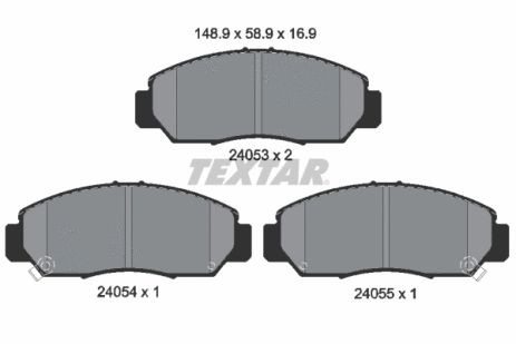 Комплект гальмівних колодок HONDA FR-V, HONDA ACCORD, HONDA BR-V, TEXTAR (2405301)