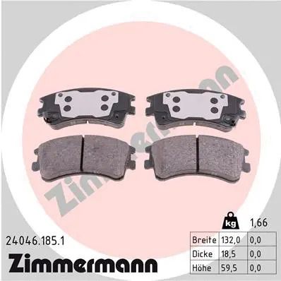 Комплект тормозных колодок MAZDA 6, ZIMMERMANN (240461851)