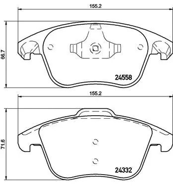 Комплект тормозных колодок DS (CAPSA), CITROËN C4, PEUGEOT 5008, BREMBO (P61117)