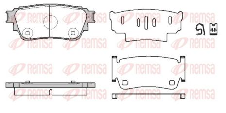 Комплект гальмівних колодок MITSUBISHI OUTLANDER, MITSUBISHI ECLIPSE, REMSA (186100)