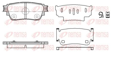 Комплект тормозных колодок MITSUBISHI OUTLANDER, MITSUBISHI ECLIPSE, REMSA (186100)