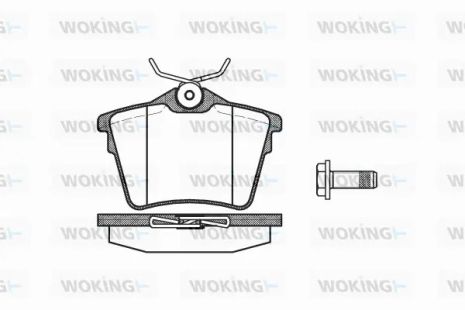 Комплект гальмівних колодок PEUGEOT 407, CITROËN C5, AUDI TT, WOKING (P1003300)