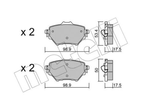 Комплект гальмівних колодок TOYOTA PROACE, FIAT DOBLO, OPEL ASTRA, METELLI (2209870)