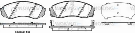 Комплект гальмівних колодок KIA CARNIVAL, HYUNDAI H-1, WOKING (P1391302)