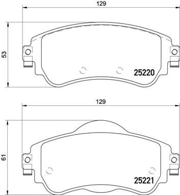 Комплект гальмівних колодок CITROËN DS4, CITROËN C4, BREMBO (P61105)