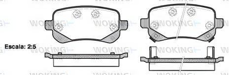 Комплект колодок гальмівних FIAT FREEMONT, DODGE JOURNEY, CHRYSLER GRAND, WOKING (P1195302)