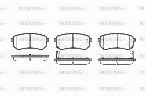 Комплект гальмівних колодок HYUNDAI i10, KIA PICANTO, WOKING (P1035302)