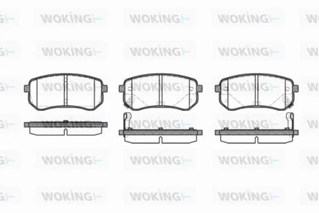 Комплект тормозных колодок HYUNDAI i10, KIA PICANTO, WOKING (P1035302)