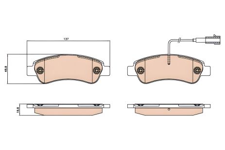 Комплект гальмівних колодок для OPEL MOVANO, FIAT DUCATO, PEUGEOT BOXER, TRW (GDB2068)