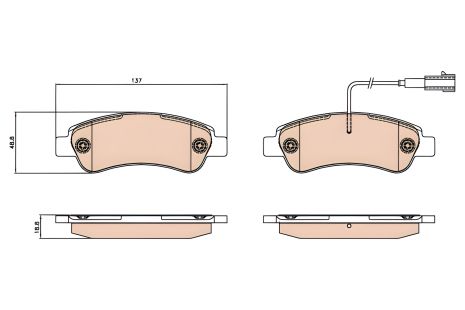 Тормозные колодки комплект OPEL MOVANO, FIAT DUCATO, PEUGEOT BOXER, TRW (GDB2068)