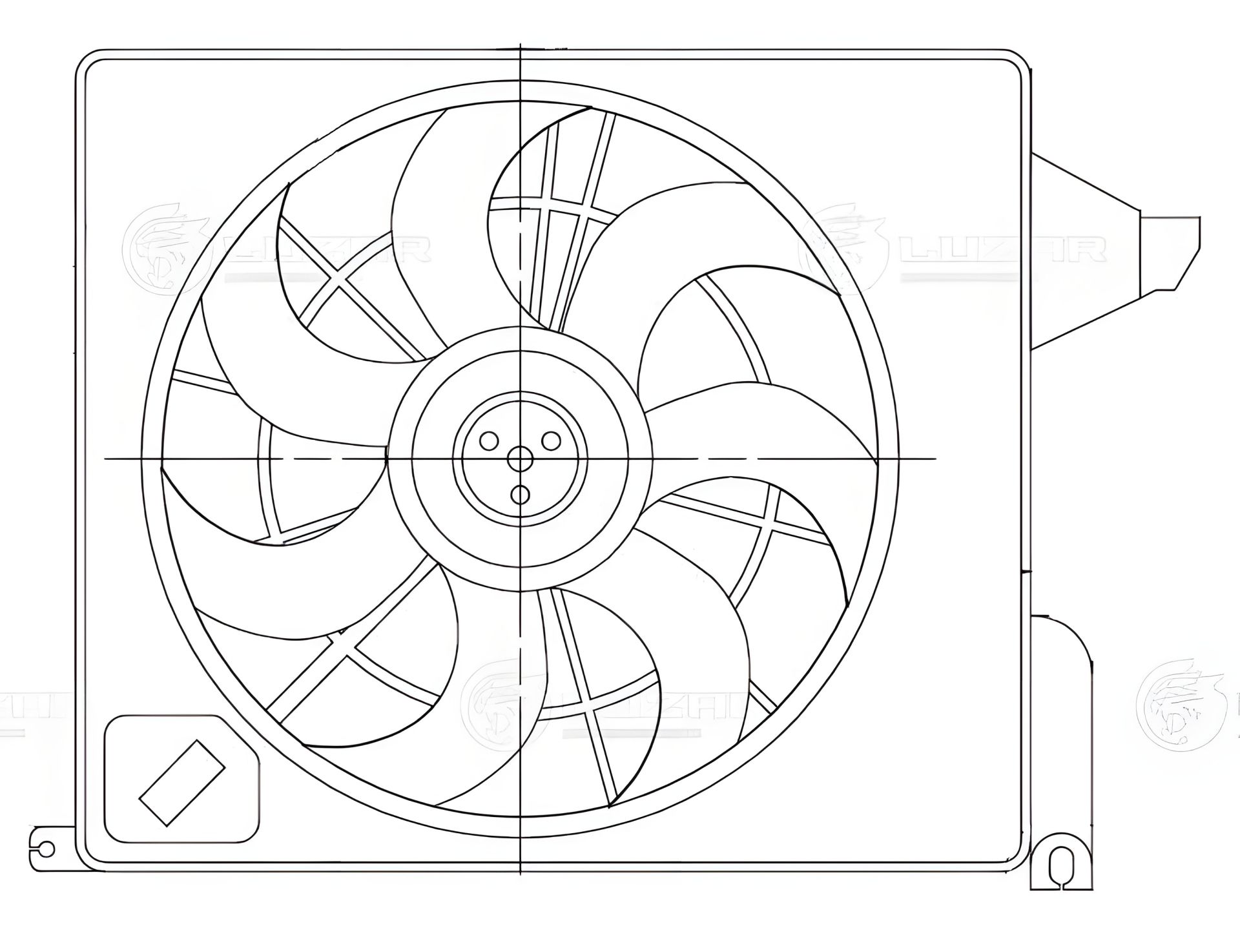 Вентилятор радіатора охолодження KIA SORENTO, LUZAR (LFK08P5) Вентилятор радіатора охолодження KIA SORENTO, LUZAR (LFK08P5)