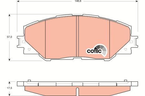 Комплект гальмівних колодок TOYOTA PRIUS, TOYOTA RAV4, TOYOTA MARK, TRW (GDB3424)