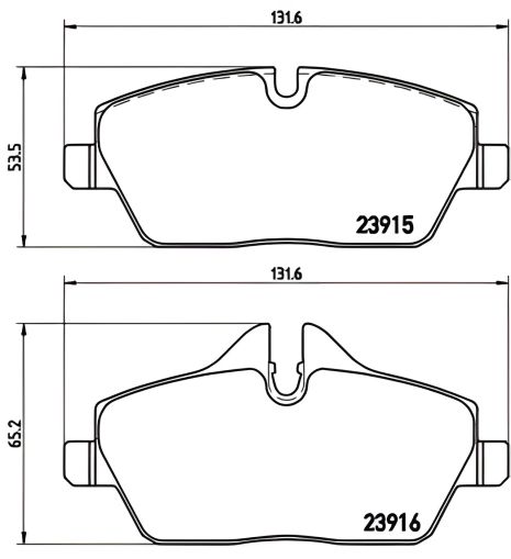 Гальмівних колодок комплект BMW 2, BMW 1, BREMBO (P06034)