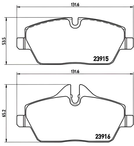 Гальмівних колодок комплект BMW 2, BMW 1, BREMBO (P06034) Гальмівних колодок комплект BMW 2, BMW 1, BREMBO (P06034)