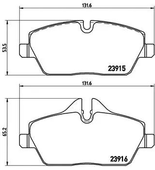 Комплект гальмівних колодок BMW 2, BMW 1, BREMBO (P06034)