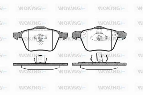 Комплект гальмівних колодок FORD FOCUS, MAZDA 3, SAAB 9-3, WOKING (P1170300)