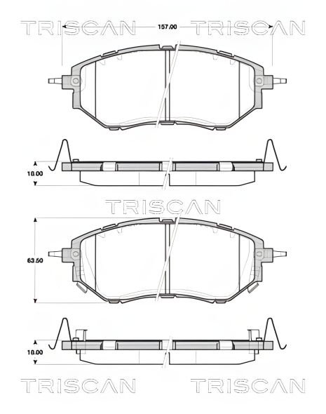 Комплект тормозных колодок для SUBARU LEGACY, SUBARU OUTBACK и SUBARU FORESTER, от TRISCAN (811068182)
