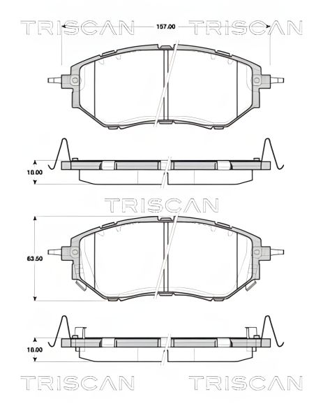 Комплект гальмівних колодок для SUBARU LEGACY, OUTBACK, FORESTER, від TRISCAN (811068182)