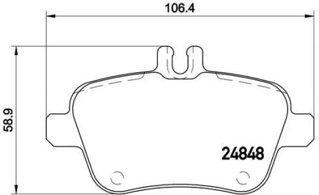 Комплект колодок гальмівних MB GLA-CLASS, MB CLA, MB B-CLASS, BREMBO (P50091)