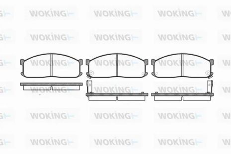 Комплект тормозных колодок KIA BESTA, ASIA MOTORS, FORD ECONOVAN, WOKING (P344302)