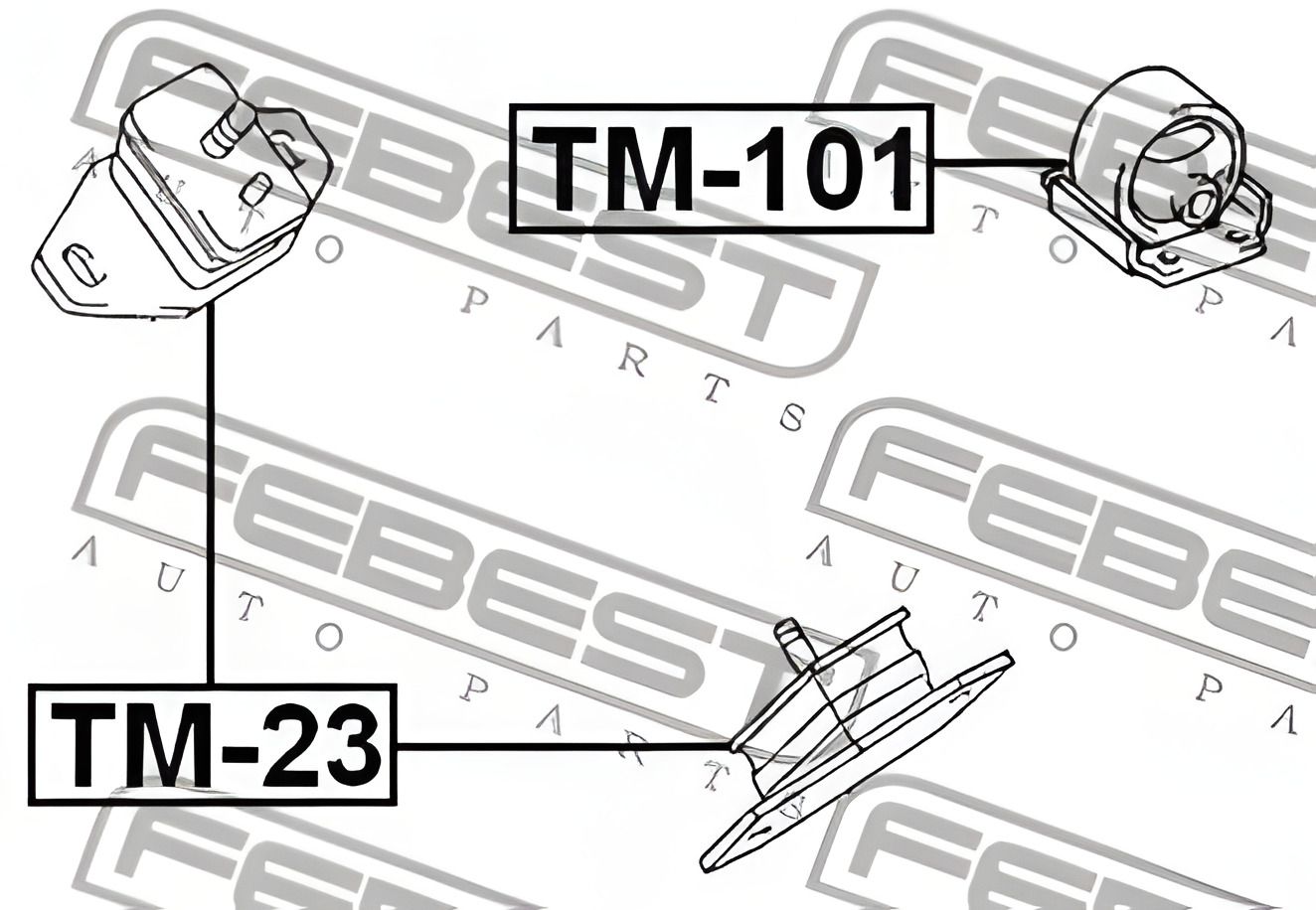 Подушка двигуна TOYOTA HIACE, TOYOTA HILUX, TOYOTA PICKUP, FEBEST (TM23) Подушка двигуна TOYOTA HIACE, TOYOTA HILUX, TOYOTA PICKUP, FEBEST (TM23)