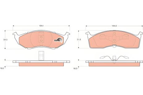 Комплект тормозных колодок PLYMOUTH NEON, DODGE CARAVAN, CHRYSLER VOYAGER, TRW (GDB1236) Комплект тормозных колодок PLYMOUTH NEON, DODGE CARAVAN, CHRYSLER VOYAGER, TRW (GDB1236)
