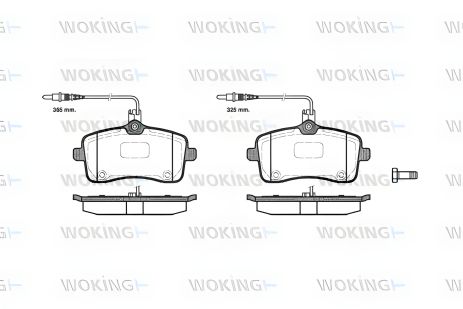 Тормозные колодки комплект для PEUGEOT 407, WOKING (P1002304)