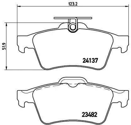 Комплект гальмівних колодок NISSAN LAFESTA, VOLVO (CHANGAN), HONGQI CENTURY, BREMBO (P59042)