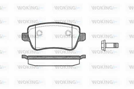 Комплект тормозных колодок FIAT CROMA, WOKING (P1078300)