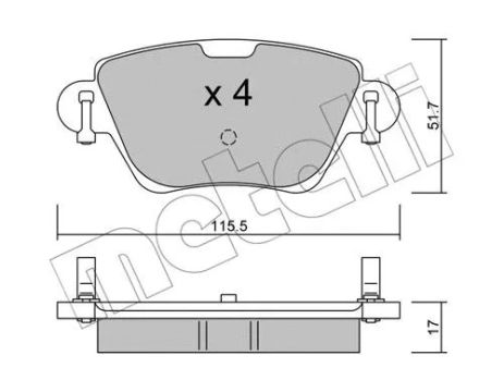 Комплект тормозных колодок JAGUAR X-TYPE, FORD MONDEO, RENAULT KANGOO, METELLI (2203190)