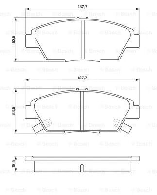 Комплект тормозных колодок ROVER 600, HONDA ACCORD, HONDA PRELUDE, BOSCH (0986424289)