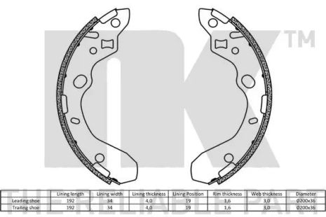 Комплект гальмівних колодок MAZDA 323, NK (2732611)