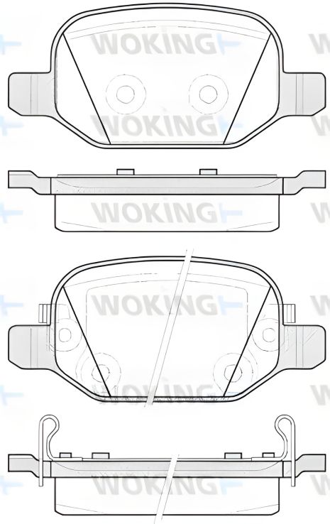 Комплект тормозных колодок FIAT 500L, WOKING (P627352)