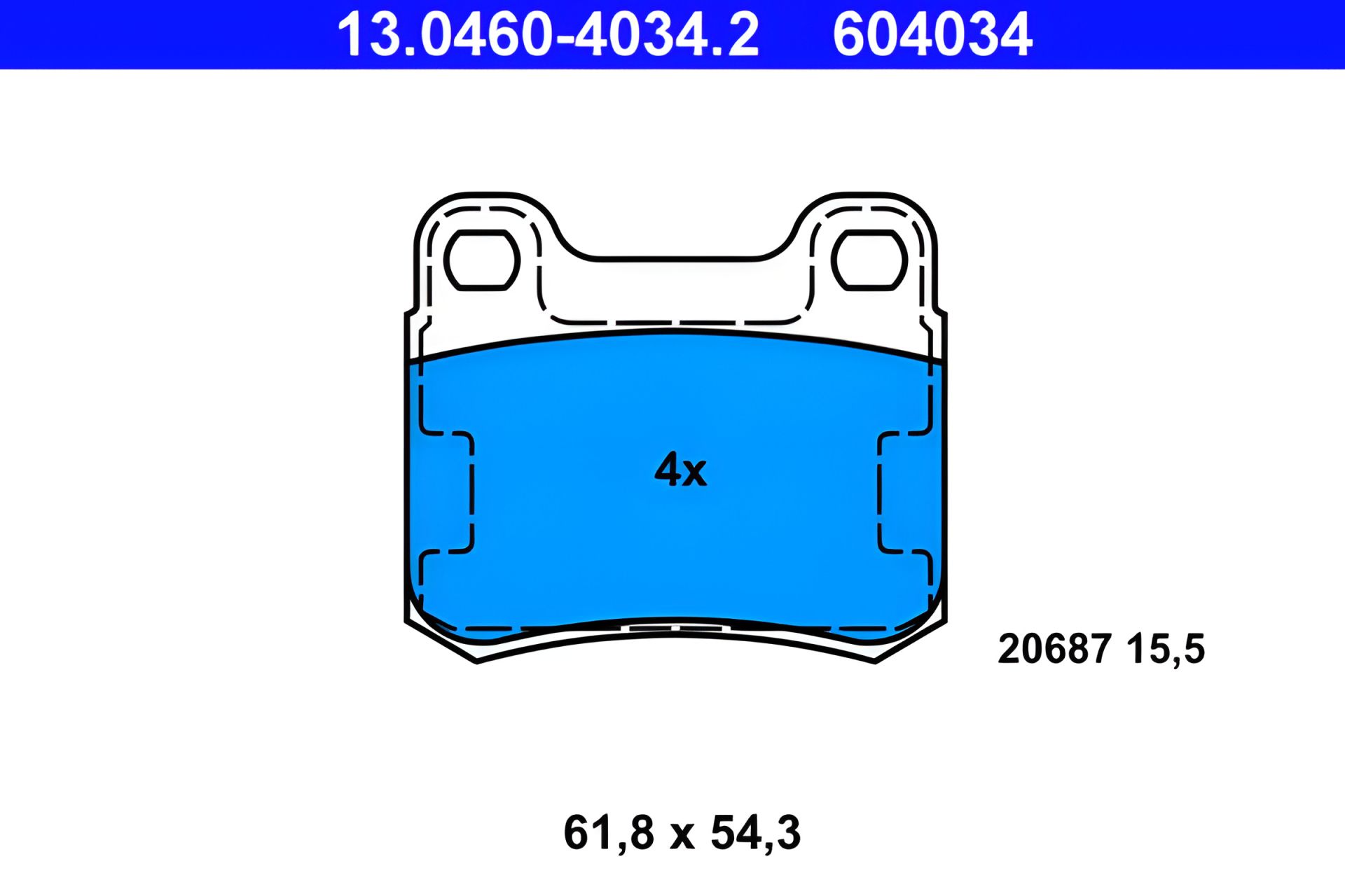 Комплект гальмівних колодок для MB E-CLASS, C-CLASS, 190, ATE (13046040342) Комплект гальмівних колодок для MB E-CLASS, C-CLASS, 190, ATE (13046040342)