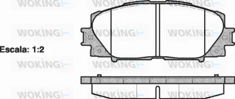 Комплект гальмівних колодок HAVAL H1, GREAT WALL, TOYOTA YARIS, WOKING (P1324300)