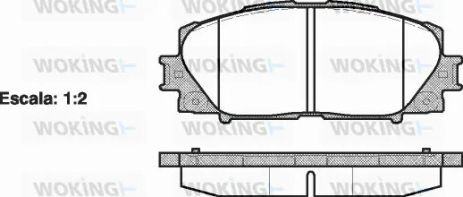 Комплект гальмівних колодок HAVAL H1, GREAT WALL, TOYOTA YARIS, WOKING (P1324300)