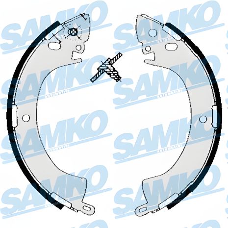 Комплект гальмівних колодок для MITSUBISHI DELICA, L400 від SAMKO (85240) Комплект гальмівних колодок для MITSUBISHI DELICA, L400 від SAMKO (85240)