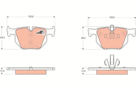 Комплект тормозных колодок BMW 3, BMW X1, TRW (GDB1560)