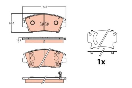 Комплект тормозных колодок KIA SPORTAGE, HYUNDAI TUCSON, TRW (GDB2197)