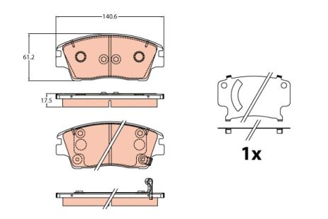 Комплект тормозных колодок KIA SPORTAGE, HYUNDAI TUCSON, TRW (GDB2197)