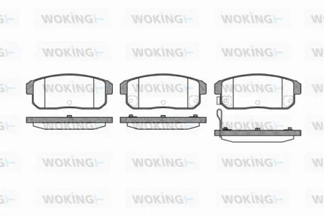 Комплект гальмівних колодок MAZDA RX-8, SUZUKI IGNIS, WOKING (P983311)